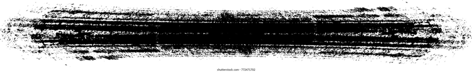 Grunge Paint stripe . Vector brush Stroke . Distressed banner . Black isolated paintbrush collection . Modern Textured shape . Dry border in Black . Bulge lines