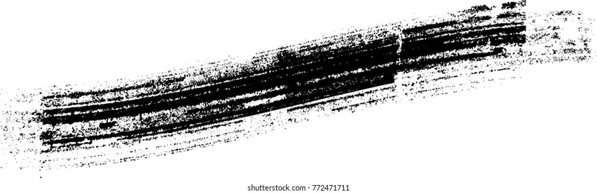 Grunge Paint stripe . Vector brush Stroke . Distressed banner . Black isolated paintbrush collection . Modern Textured shape . Dry border in Black . Bulge lines