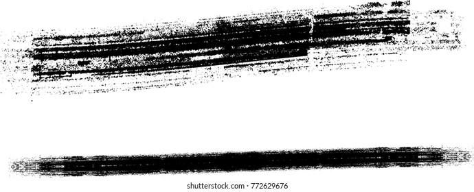 Grunge Paint stripe . Vector brush Stroke . Distressed banner . Black isolated paintbrush collection . Modern Textured shape . Dry border in Black . 