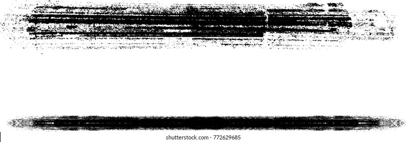 Grunge Paint Stripe . Vector Brush Stroke . Distressed Banner . Black Isolated Paintbrush Collection . Modern Textured Shape . Dry Border In Black . 