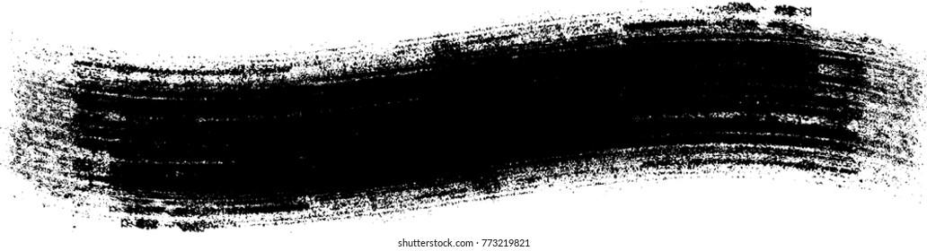 Grunge Paint stripe . Vector brush Stroke . Distressed banner . Black isolated paintbrush collection . Modern Textured shape . Dry border in Black . Bulge lines
