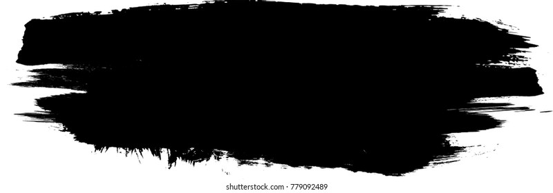 Grunge Paint stripe . Vector brush Stroke . Distressed banner . Black isolated paintbrush collection . Modern Textured shape . Dry border in Black . Bulge lines