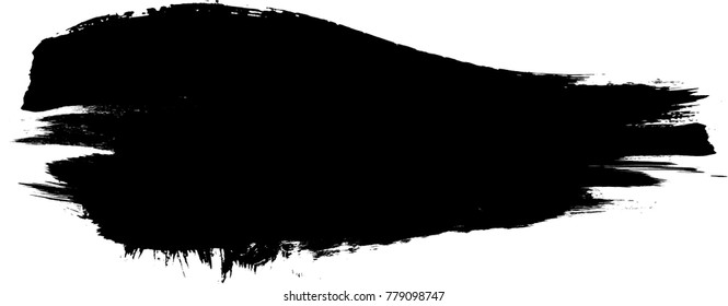 Grunge Paint stripe . Vector brush Stroke . Distressed banner . Black isolated paintbrush collection . Modern Textured shape . Dry border in Black . 