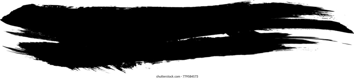 Grunge Paint stripe . Vector brush Stroke . Distressed banner . Black isolated paintbrush collection . Modern Textured shape . Dry border in Black . Bulge lines