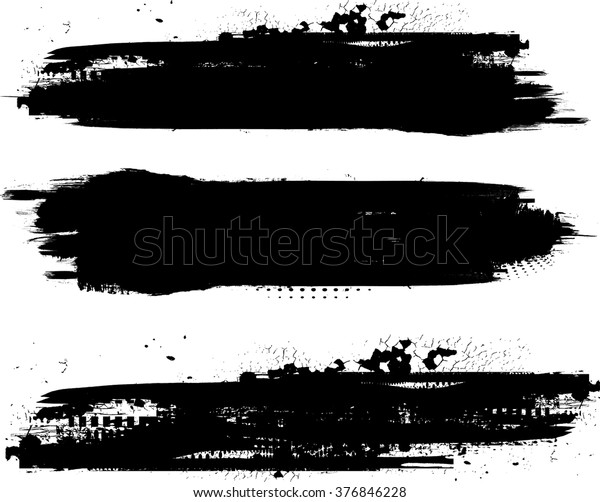 Grunge Paint Stripe . Vektorbürstenstroke . Falsches Banner . Schwarze