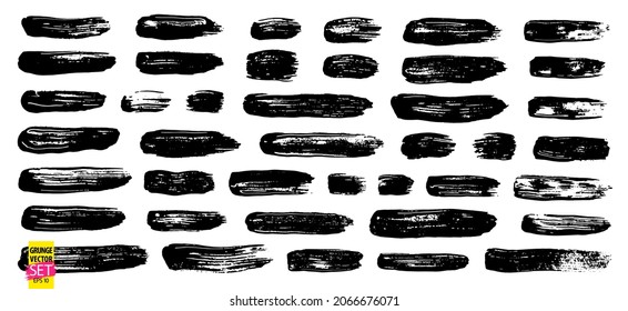 Grunge paint strokes set. Ink backgrounds. Simple grunge textures. Acrylic paint strokes. Ink splatter, scrawl. Grunge overlays.