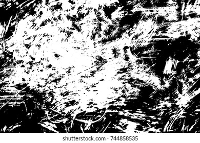 Grunge paint texture overlay. Distress black rough background. Noise dirty rectangle stamp. Dirty artistic background. Vector illustration