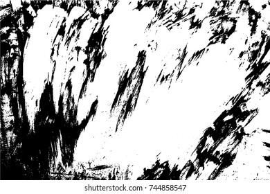 Grunge paint texture overlay. Distress black rough background. Noise dirty rectangle stamp. Dirty artistic background. Vector illustration