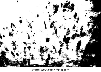 Grunge paint texture overlay. Distress black rough background. Noise dirty rectangle stamp. Dirty artistic background. Vector illustration