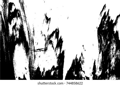 Grunge paint texture overlay. Distress black rough background. Noise dirty rectangle stamp. Dirty artistic background. Vector illustration