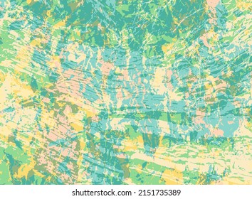 Grunge paint vector background. Rough surface colored vintage wallpaper. Scratch art pattern. Dirty paint stains. Graffiti paint splashes. Sketch grainy canvas. Billboard backgrond texture.