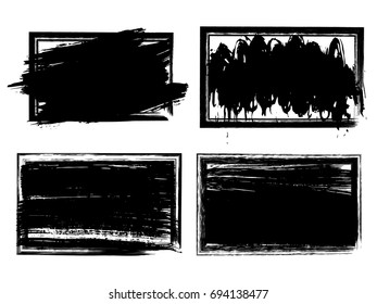 Grunge paintbrush collection. Set of grunge paint stripes vector illustration. Distressed banner. Grunge texture.