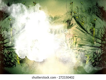 Grunge painted background. Vector illustration
