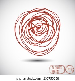 Grunge painted circles textures. Vector illustration 