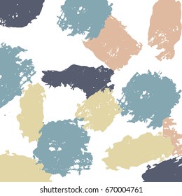 Grunge painted vector background. Grungy brushstroke painting in hipster style. Abstract acrylic texture, banner backdrop design, wallpaper. Vintage hand drawn background with ink splashes, stains.