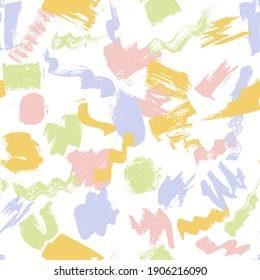 Grunge painted vector seamless pattern. Watercolor texture textile print. Modern square wallpaper. Rough surface urban design. Ethnic watercolor seamless pattern.