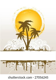 Grunge palm tree background