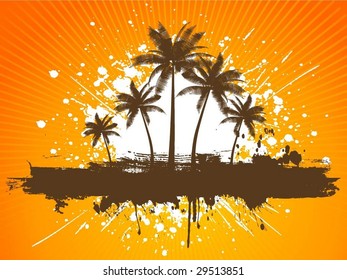 Grunge palm trees