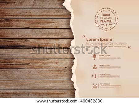 Grunge paper on wooden wall, Vector illustration design ( Image trace of wooden background )