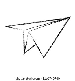 grunge paper plane origami object design