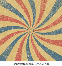 grunge paper retro background with sun rays. Old style.