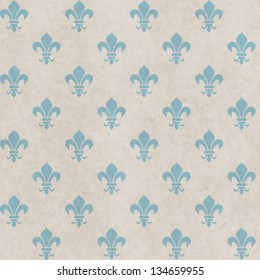 Grunge paper seamless pattern with royal lily geometric texture