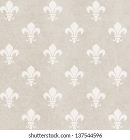 Grunge paper seamless pattern with royal lily geometric texture
