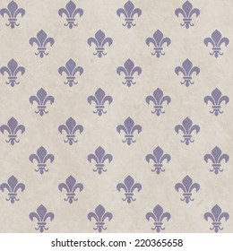 Grunge paper seamless pattern with royal lily geometric texture