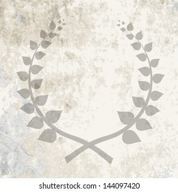grunge paper vector texture and laurel wreath. eps10 vector illustration