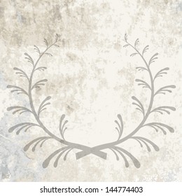 grunge paper vector texture and laurel wreath. eps10 vector illustration