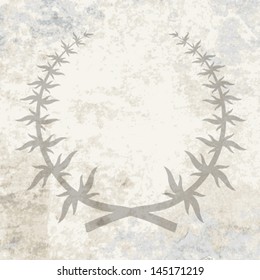 grunge paper vector texture and laurel wreath. eps10 vector illustration