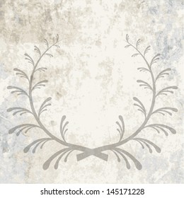 grunge paper vector texture and laurel wreath. eps10 vector illustration