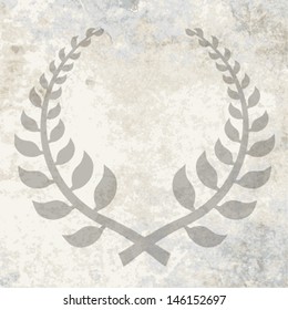 grunge paper vector texture and laurel wreath. eps10 vector illustration