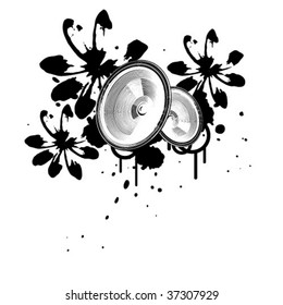 Grunge Party Box in Stereo. vector illustration