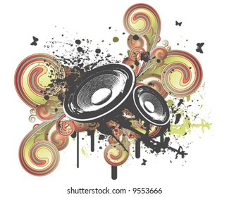 Grunge Party Speaker Swirl