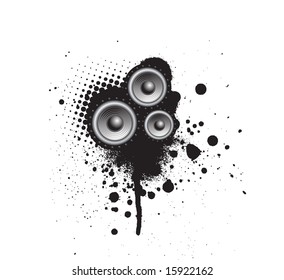 Grunge Party Speaker with white background