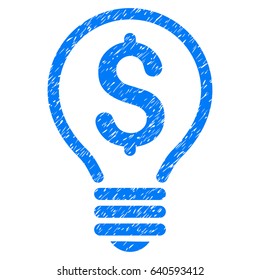 Grunge Patent icon with grunge design and dirty texture. Unclean vector blue pictogram for rubber seal stamp imitations and watermarks. Draft sign symbol.