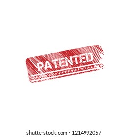 Grunge patented emblem, label, badge, logo. grunge stamp