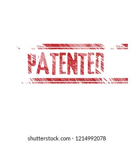 Grunge patented emblem, label, badge, logo. grunge stamp
