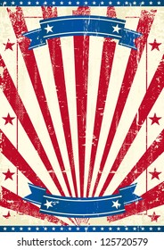 Grunge patriotic background. A grunge background with sunbeams for you.