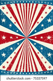 grunge patriotic poster. An old scratched poster with a texture