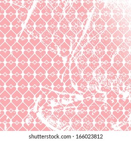 grunge pattern background, hearts, white, pink. Template frame design. Vintage pattern.Can be used for packaging,invitations cards, productions, decoration.  