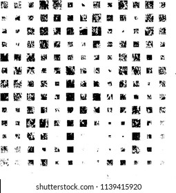 Grunge pattern of black squares