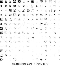 Grunge pattern of black squares
