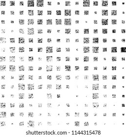 Grunge pattern of black squares