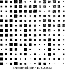 Grunge pattern of black squares