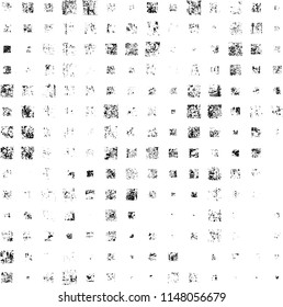 Grunge pattern of black squares