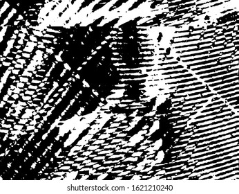 Grunge pattern black and white. Abstract monochrome vector background