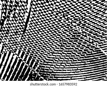 Grunge pattern black and white. Abstract monochrome vector background