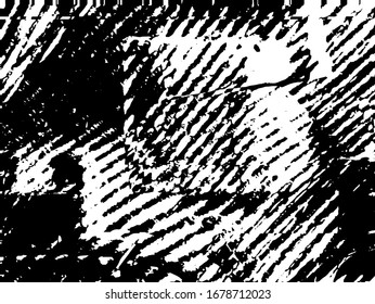 Grunge pattern black and white. Abstract monochrome vector background